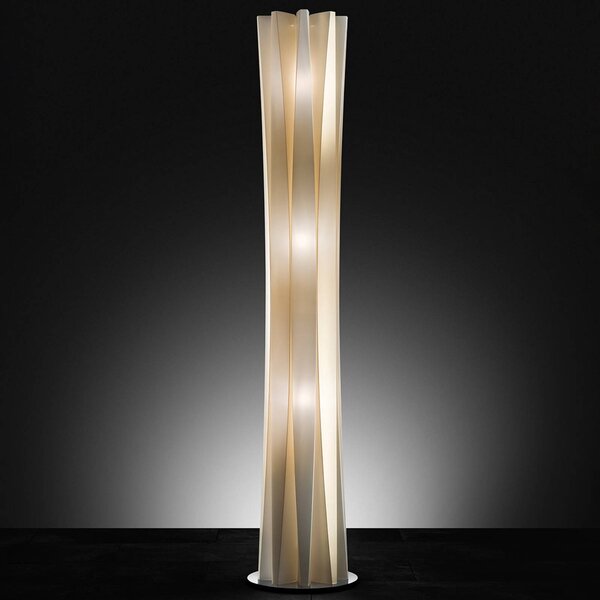 Slamp Stojací lampa Bach, výška 161 cm, zlatá, stmívatelný, Mosaz / zlato, Obývací pokoj / jídelna, Plast, Design