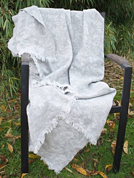 Snový svět RITA šedá - vlněný pléd se lnem Rozměr: 170 x 230 cm