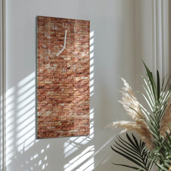 Skleněné hodiny vertikální Cihlová zeď zsppb-30x60-00092045