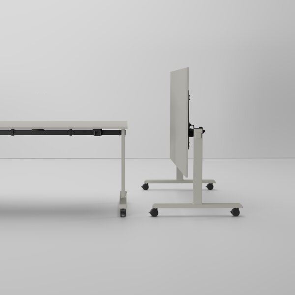 Mobilní stůl MATCH, 160x80 cm, šedá podnož, buk