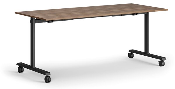 Mobilní stůl MATCH, 180x80 cm, černá podnož, ořech