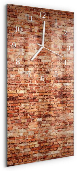 Skleněné hodiny vertikální Cihlová zeď zsppb-30x60-00092045