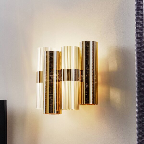 Slamp La Lollo nástěnné světlo, zlatá barva, stmívatelný, Mosaz / zlato, Obývací pokoj / jídelna, Plast, Design