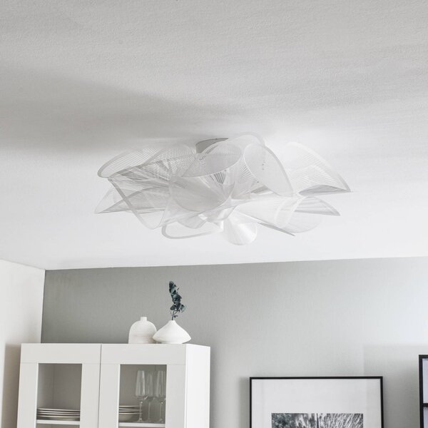 Slamp LA BELLE ÉTOILE stropní světlo bílé, 73 cm, stmívatelný, Bílá / opál, Obývací pokoj / jídelna, Plast, Design