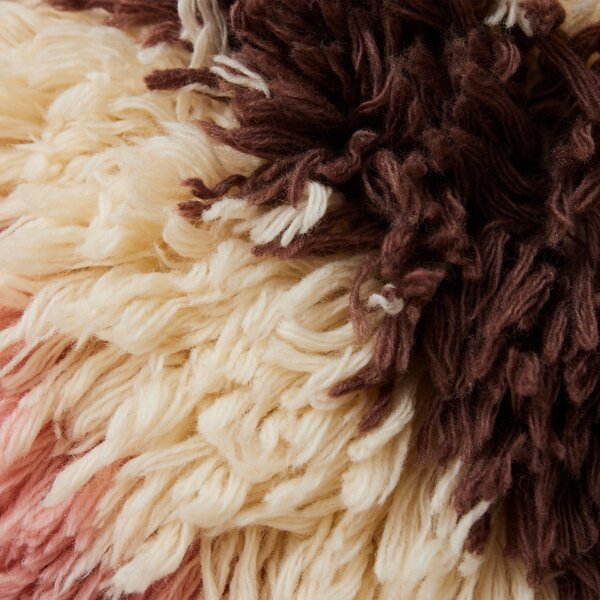 Vlněný polštář Fluffy Striped 55 × 55 cm