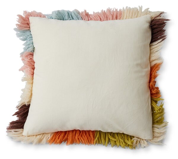 Vlněný polštář Fluffy Striped 55 × 55 cm