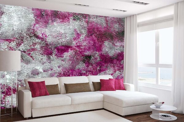 DIMEX | Vliesová fototapeta Abstraktní fialová malba MS-5-2507 | 375 x 250 cm | fialová, šedá