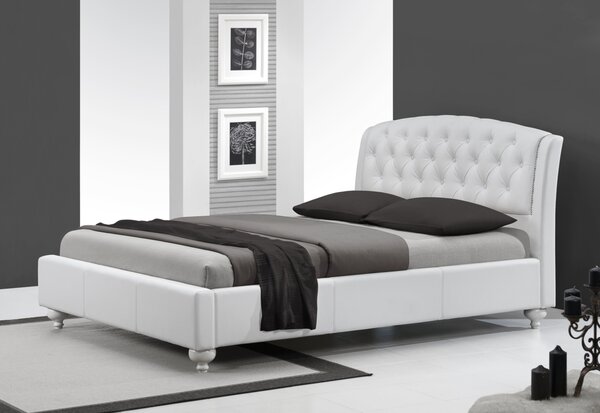 VÝPRODEJ Čalouněná postel ARNOLD, 160x200, bílá + rošt