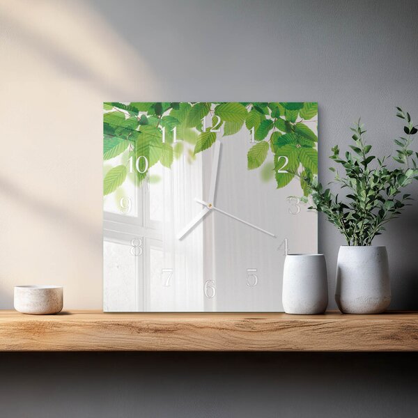 Skleněné hodiny Listy zskb-30x30-00084699