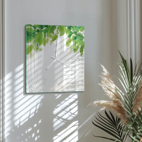 Skleněné hodiny Listy zskb-30x30-00084699