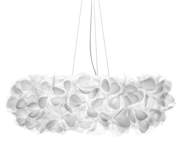 Slamp závěsné světlo Clizia Mama Non Mama, Ø78cm, bílá/čirá, stmívatelný, Bílá / opál, Obývací pokoj / jídelna, Plast, Design