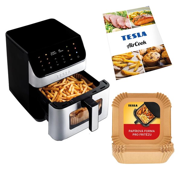 TESLA AirCook DualHeat QD65 XXL - multifunkční duální digitální horkovzdušná fritéza
