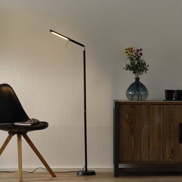 Trio Lighting LED stojací lampa Filigran, černá, stmívatelná, nastavitelná, stmívatelný, Černá, Obývací pokoj / jídelna, kov, Moderní, Lampička na čtení