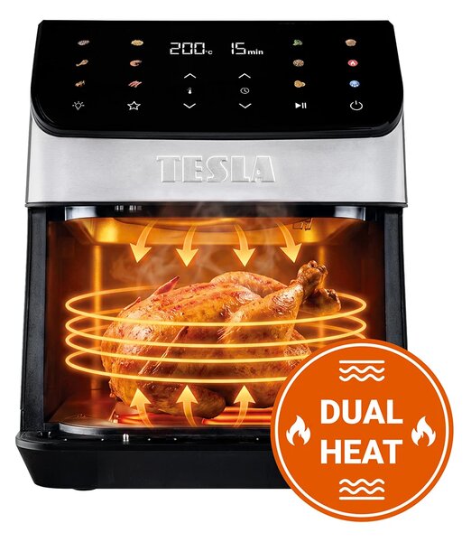 TESLA AirCook DualHeat QD65 XXL - multifunkční duální digitální horkovzdušná fritéza
