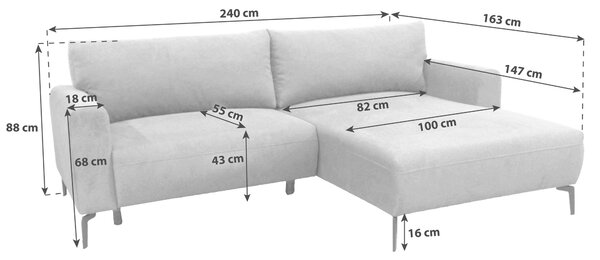 ROHOVÁ SEDAČKA, textil, světle hnědá MID.YOU - Sedací soupravy, Online Only