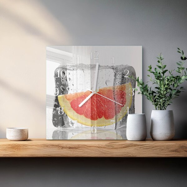 Skleněné hodiny Grapefruitová zmrzlina zskb-30x30-00087388