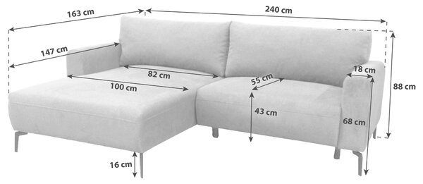 ROHOVÁ SEDAČKA, textil, světle hnědá MID.YOU - Sedací soupravy, Online Only