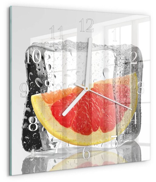 Skleněné hodiny Grapefruitová zmrzlina zskb-30x30-00087388