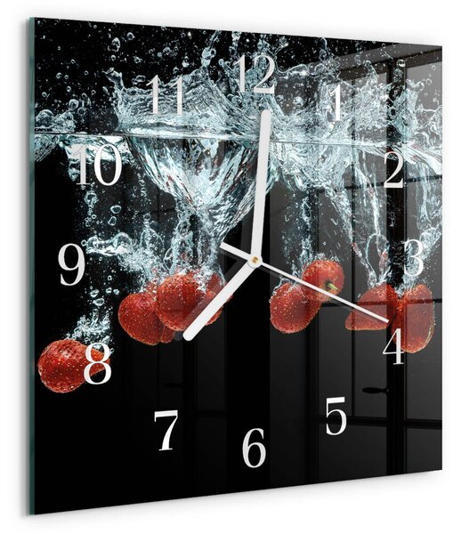 Skleněné hodiny Jahody zskb-30x30-00082807
