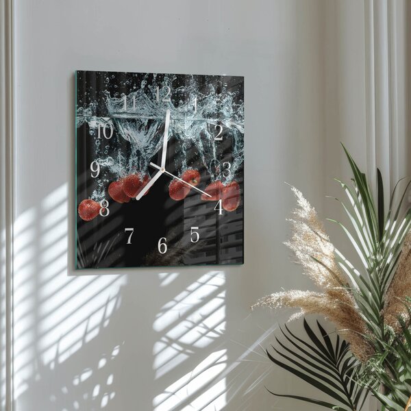 Skleněné hodiny Jahody zskb-30x30-00082807