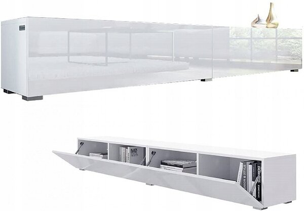 TV stolek Platan Room bílý lesk 210 cm, 2-dveřový, moderní