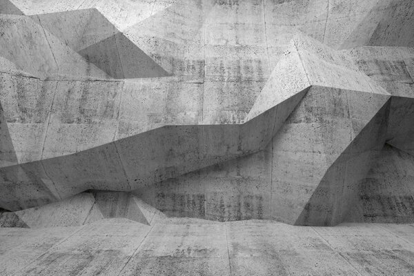 DIMEX | Vliesová fototapeta Beton 3D interiér MS-5-2595 | 375 x 250 cm | bílá, šedá