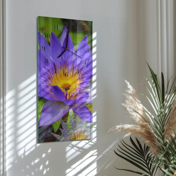 Skleněné hodiny vertikální Květ zsppc-30x60-00174583