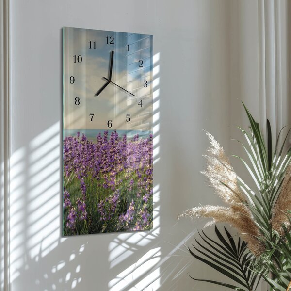 Skleněné hodiny vertikální Květiny zsppc-30x60-00171095