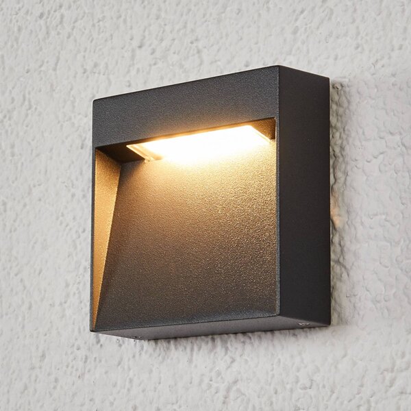 Lucande Bene – LED nástěnné svítidlo do exteriéru, Černá, Hliník, Moderní