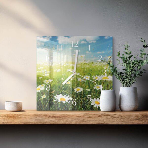 Skleněné hodiny Sedmikrásky zskb-30x30-00080615