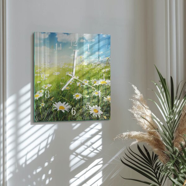 Skleněné hodiny Sedmikrásky zskb-30x30-00080615