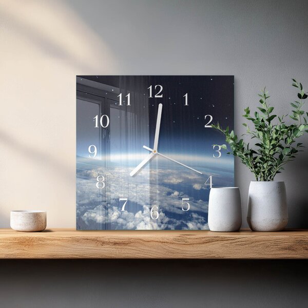 Skleněné hodiny Vesmír Země zskb-30x30-00082472