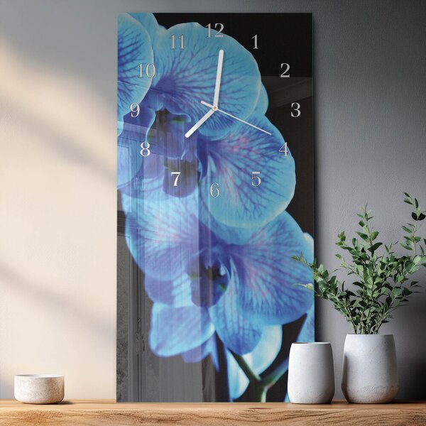 Skleněné hodiny vertikální Květ zsppb-30x60-00091507