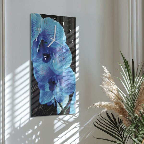 Skleněné hodiny vertikální Květ zsppb-30x60-00091507