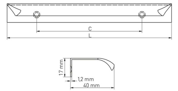 In-Design Nábytková úchytka Hexa bílá matná Rozměr úchytky (mm): 190
