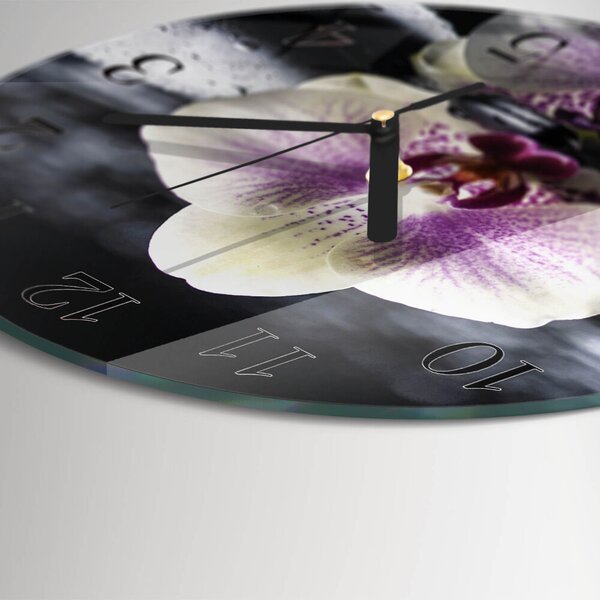 Skleněné nástěnné hodiny Orchidej zsoc-fi30-00179022