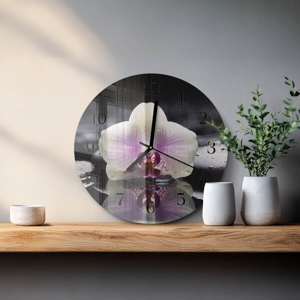 Skleněné nástěnné hodiny Orchidej zsoc-fi30-00179022