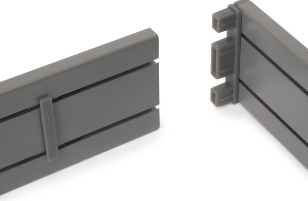 Emuca S.R.L. Hliníkový organizér do zásuvky NEXA – antracit, 450 × 500 mm
