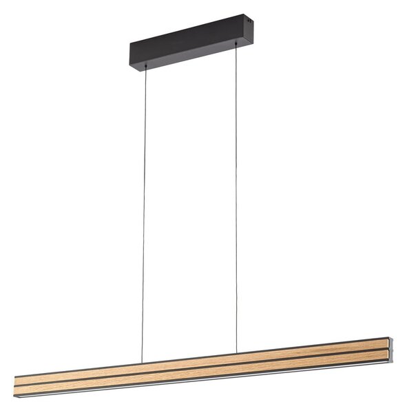 Závěsná svítidlo Quitani, Lisene, stmívatelné, Dřevo, Jídelna, Dřevo, Design