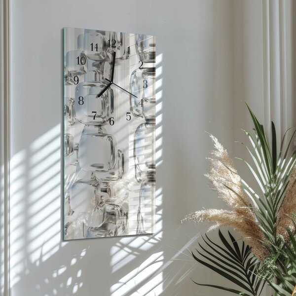 Skleněné hodiny vertikální 3D krychle zsppc-30x60-00174730