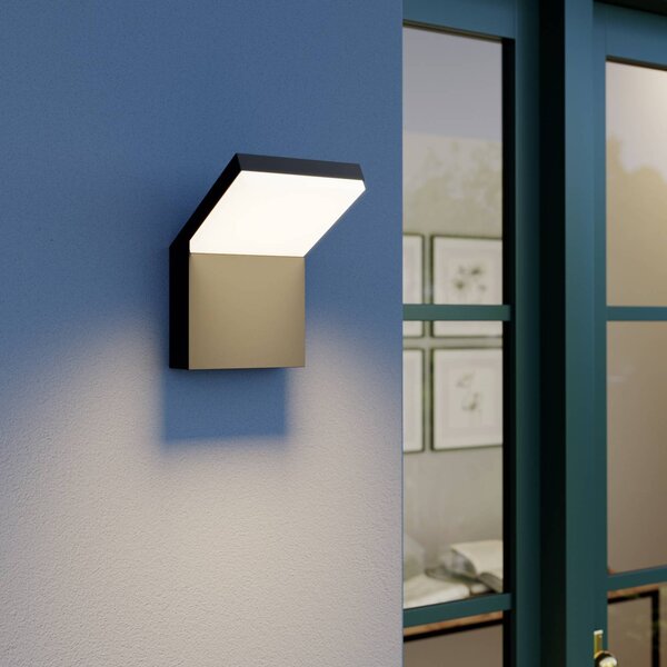 Arcchio LED venkovní nástěnné svítidlo Yolena, antracit, hliník, 21cm, Černá, Hliník, Moderní