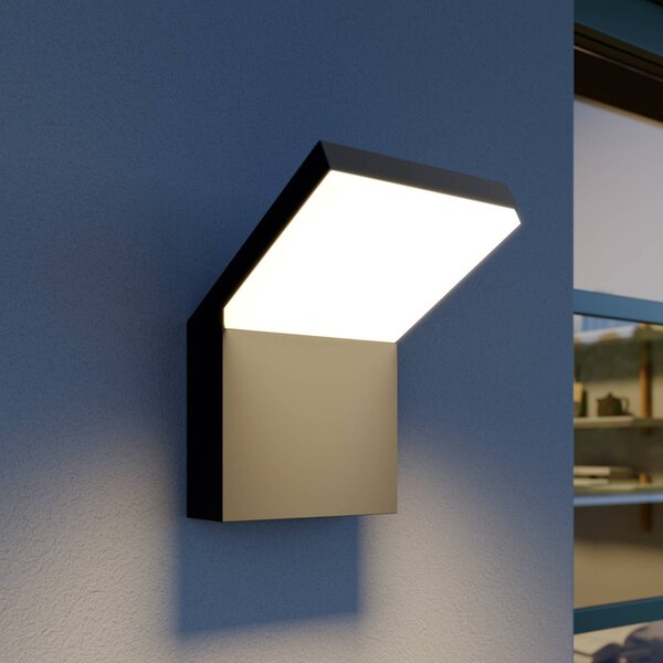 Arcchio LED venkovní nástěnné svítidlo Yolena, antracit, hliník, 21cm, Černá, Hliník, Moderní