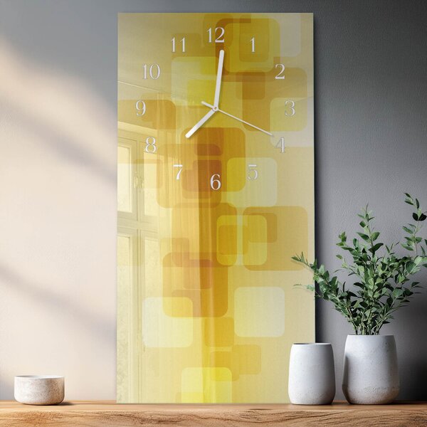 Skleněné hodiny vertikální Zlaté obdélníky zsppb-30x60-00092606