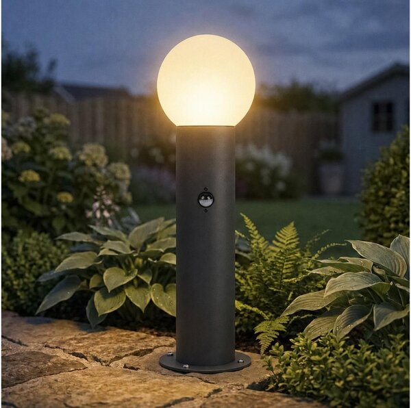 Kanlux 46084-Venkovní lampa se senzorem STONO 1xE27/15W/230V 50 cm IP65 antracit