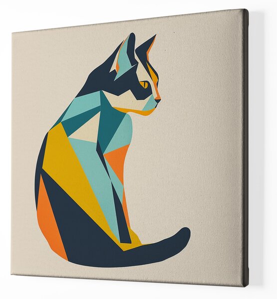 Obraz na plátně - Kočka jednoduchá FeelHappy.cz Velikost obrazu: 60 x 60 cm