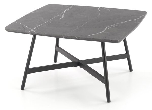 Konferenční stolek FERRARA, 75x41x75, šedý mramor/černá