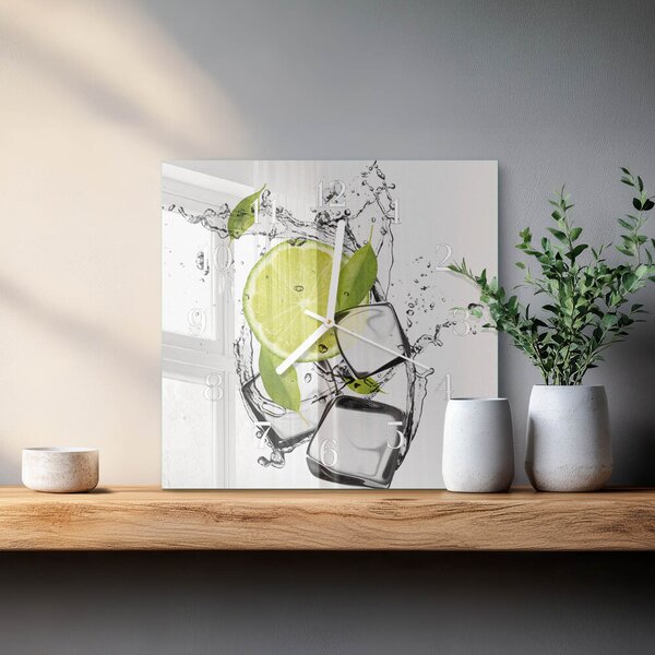 Skleněné hodiny Uhličitan vápenatý zskb-30x30-00092610