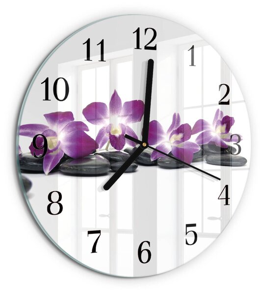 Skleněné nástěnné hodiny Orchidej zsoc-fi30-00171863
