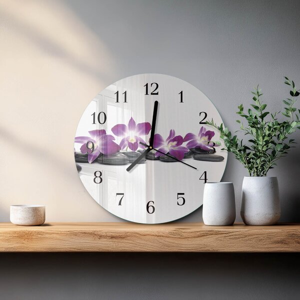 Skleněné nástěnné hodiny Orchidej zsoc-fi30-00171863