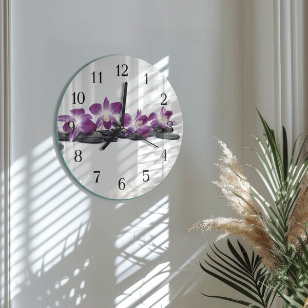 Skleněné nástěnné hodiny Orchidej zsoc-fi30-00171863